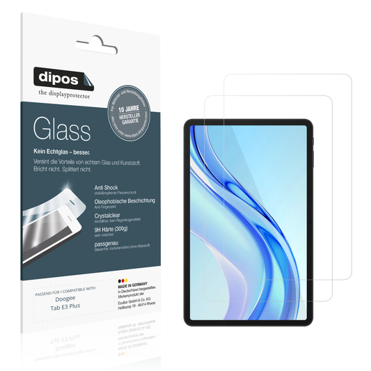 Klare Displayschutzfolie von dipos passend für Doogee Tab E3 Plus, 9H kratzfest und blasenfrei montiert