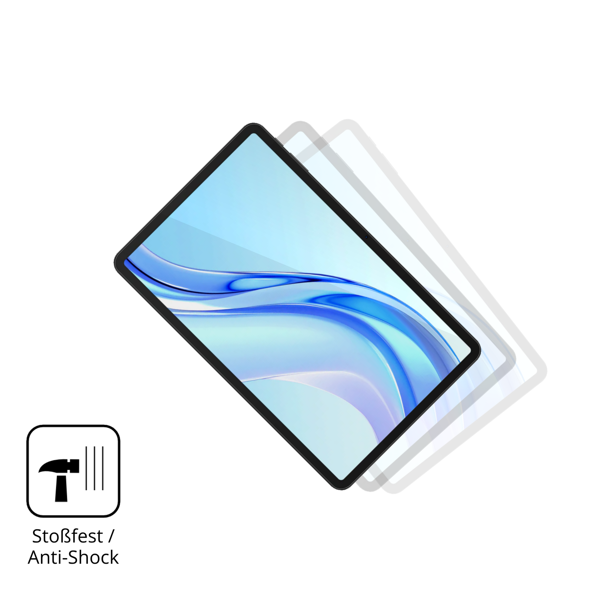 Schutz gegen Kratzer auf dem Doogee Tab E3 Plus Glas durch Schlüssel, Stöße gegen die Tischkante oder Stürze