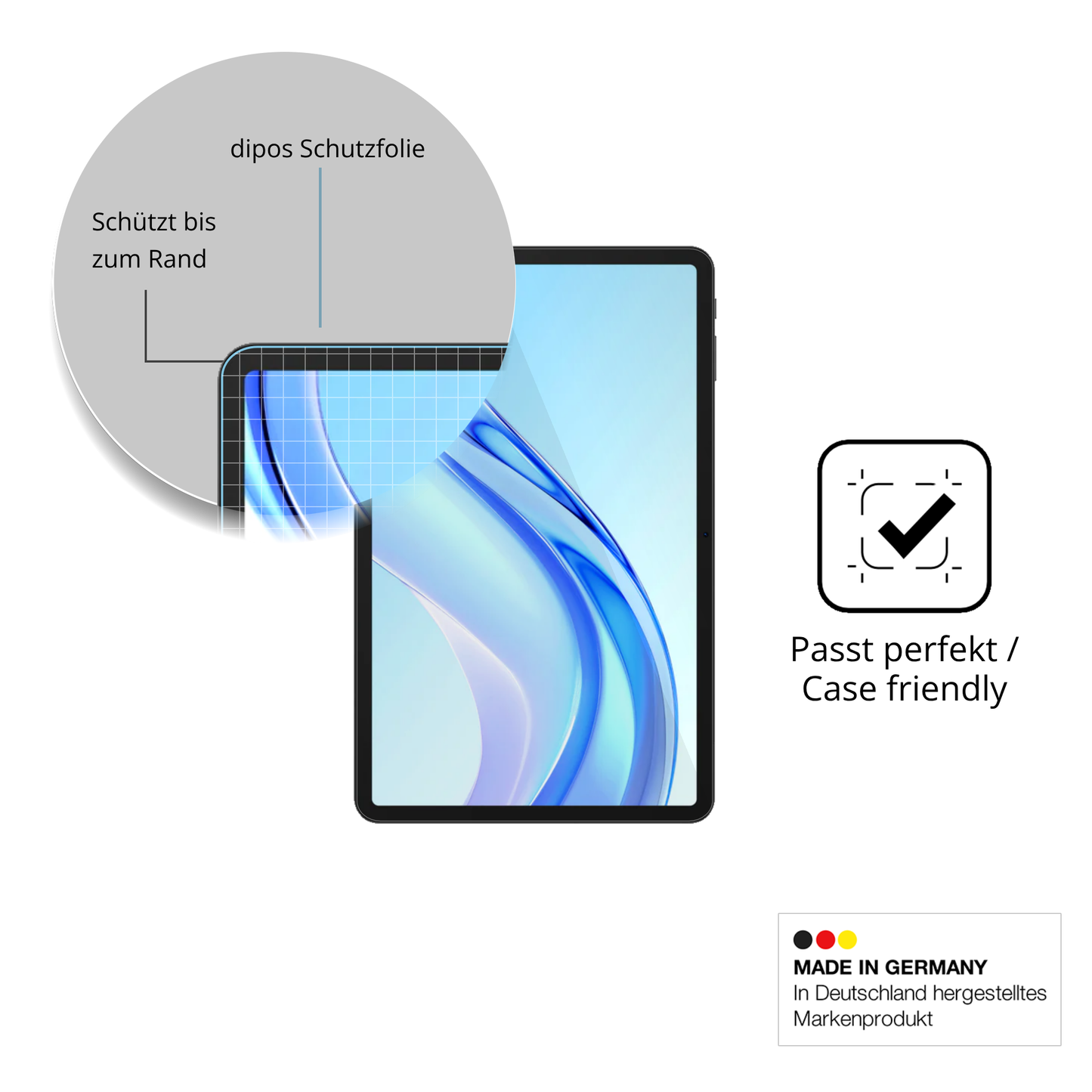 Besonders flexibler Displayschutz mit Anti-Shock-Schicht im Materialmix