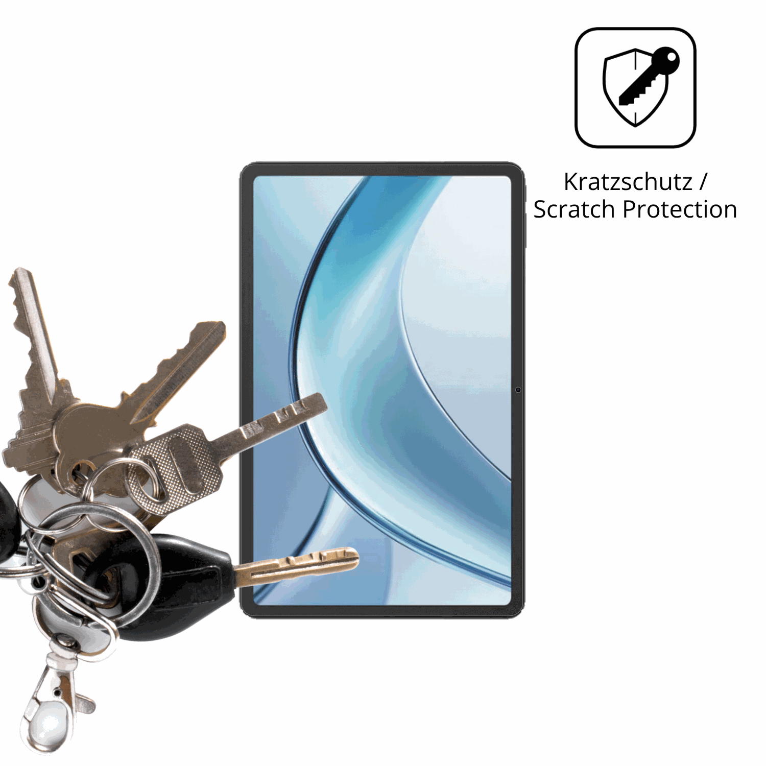 Schutz gegen Kratzer auf dem Doogee Tab G5 Glas durch Schlüssel oder Ähnliches