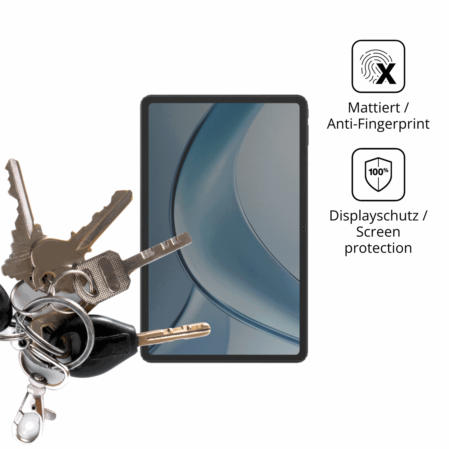 dipos Displayschutz für Doogee Tab G5, mattierte Oberfläche, Blickschutzfilter und perfekter Passform
