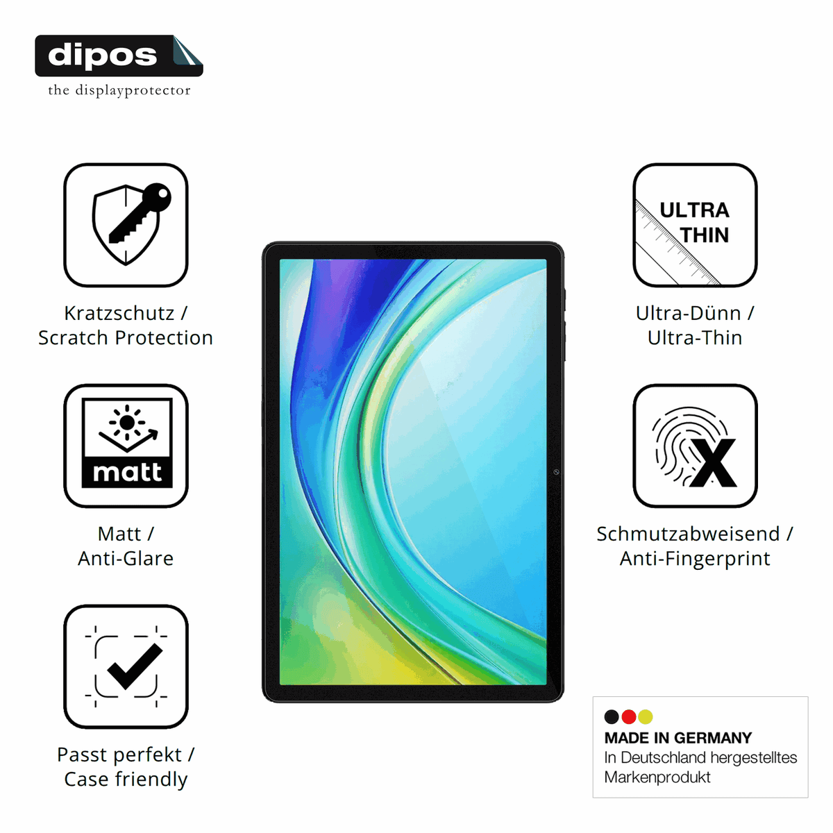 Displayschutz hergestellt in Deutschland, höchste Qualität made in Germany