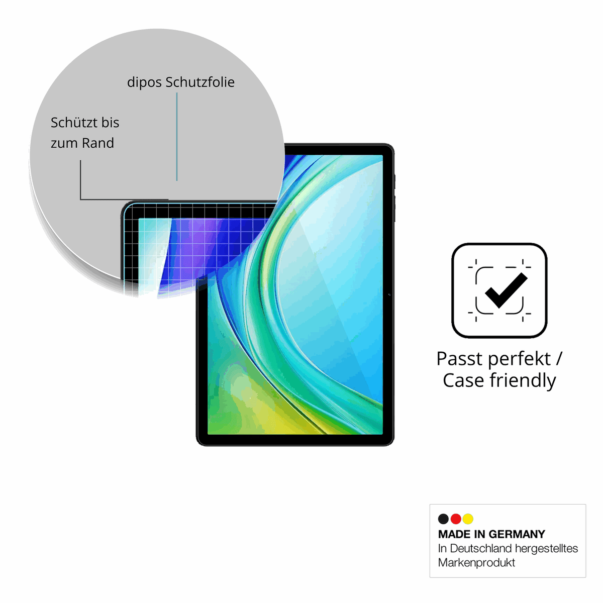Besonders flexibler Displayschutz mit Anti-Shock-Schicht im Materialmix