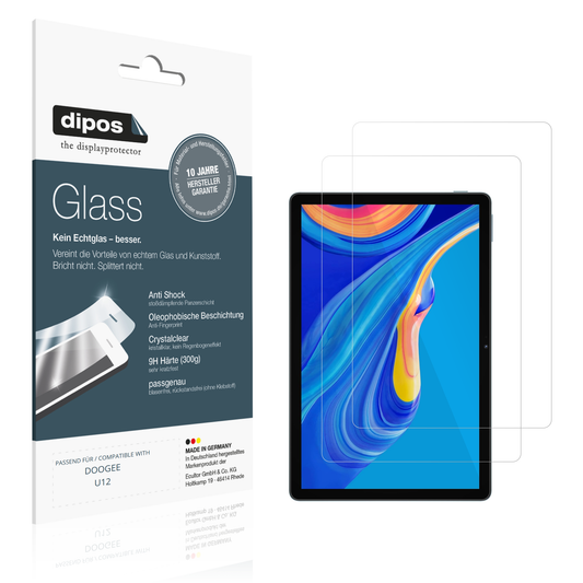 Klare Displayschutzfolie von dipos passend für DOOGEE U12, 9H kratzfest und blasenfrei montiert