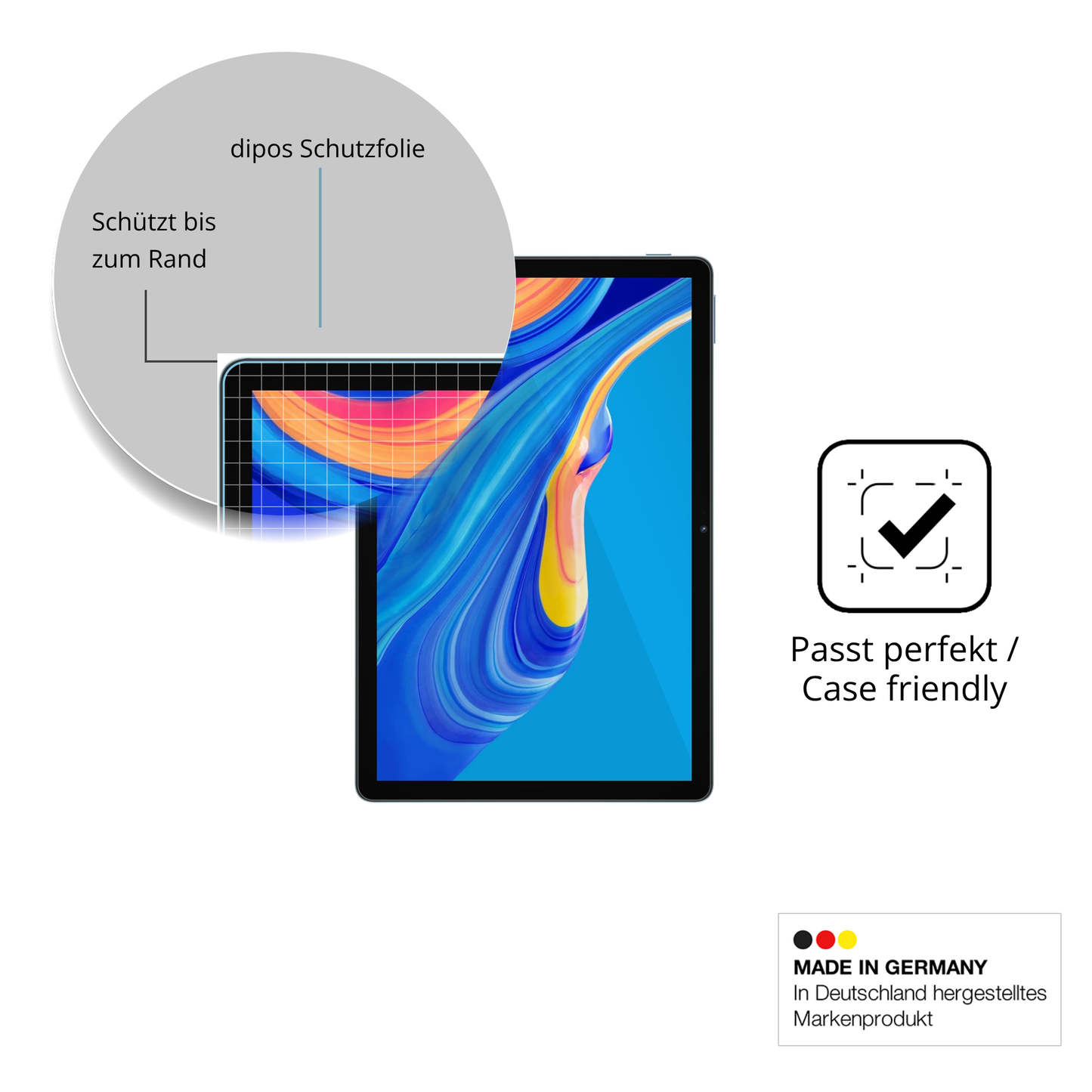 Besonders flexibler Displayschutz mit Anti-Shock-Schicht im Materialmix