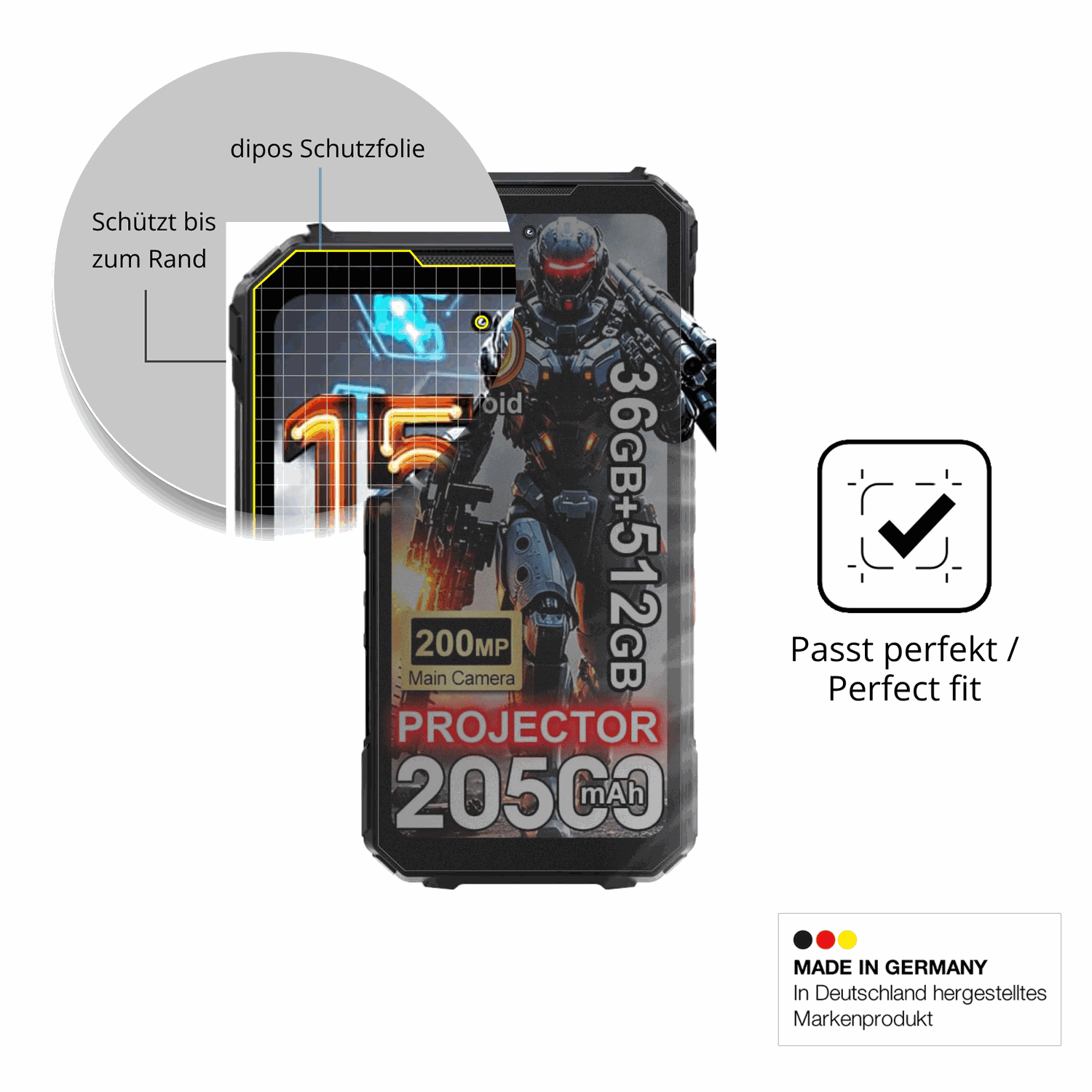 Schutz gegen Kratzer auf dem DOOGEE V Max Play Glas durch Schlüssel oder Ähnliches