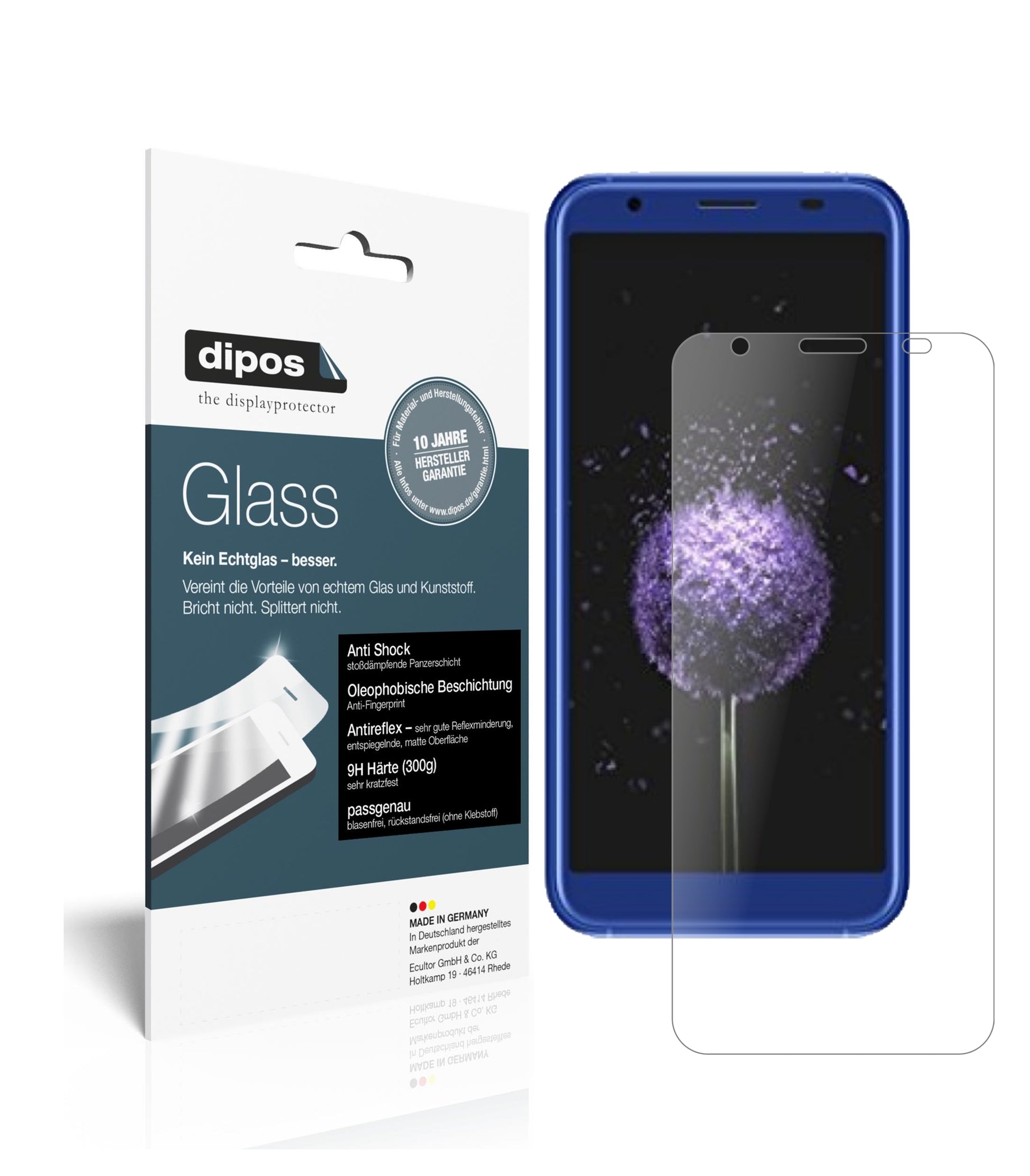 Mattes Panzerglas: Schutz vor Brüchen, Fingerabdrücken und Bildschirmblendung für Doogee-X50L