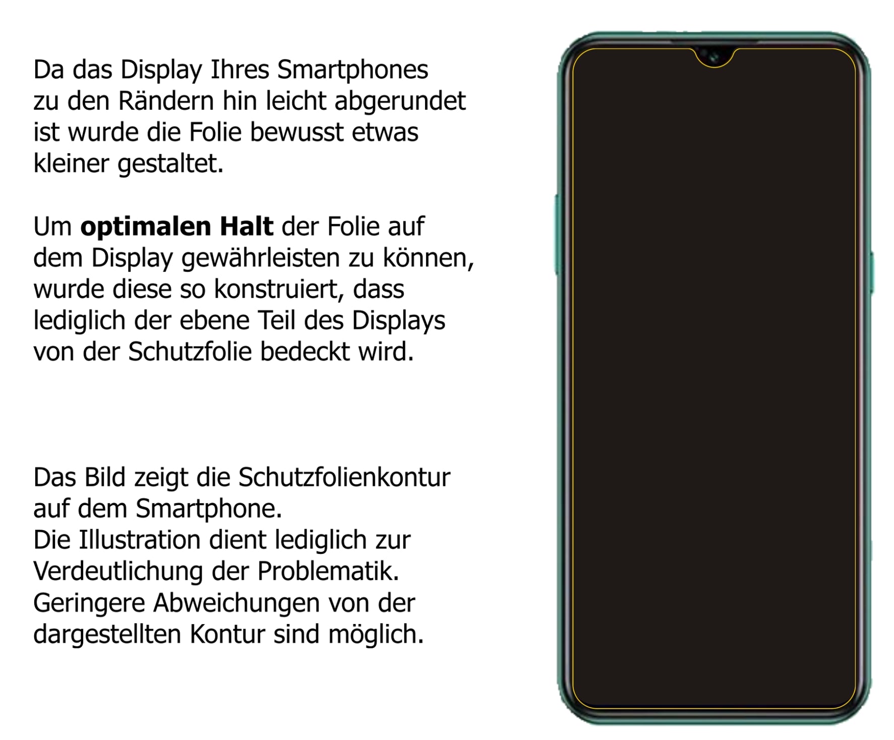 Schutzfolie mit optimaler Passform, zur Verwendung mit Hüllen geeignet
