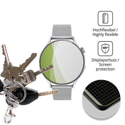 dipos Displayschutz für Doomixs MT119, transparente Oberfläche, perfekte Passform auch für die Rundungen