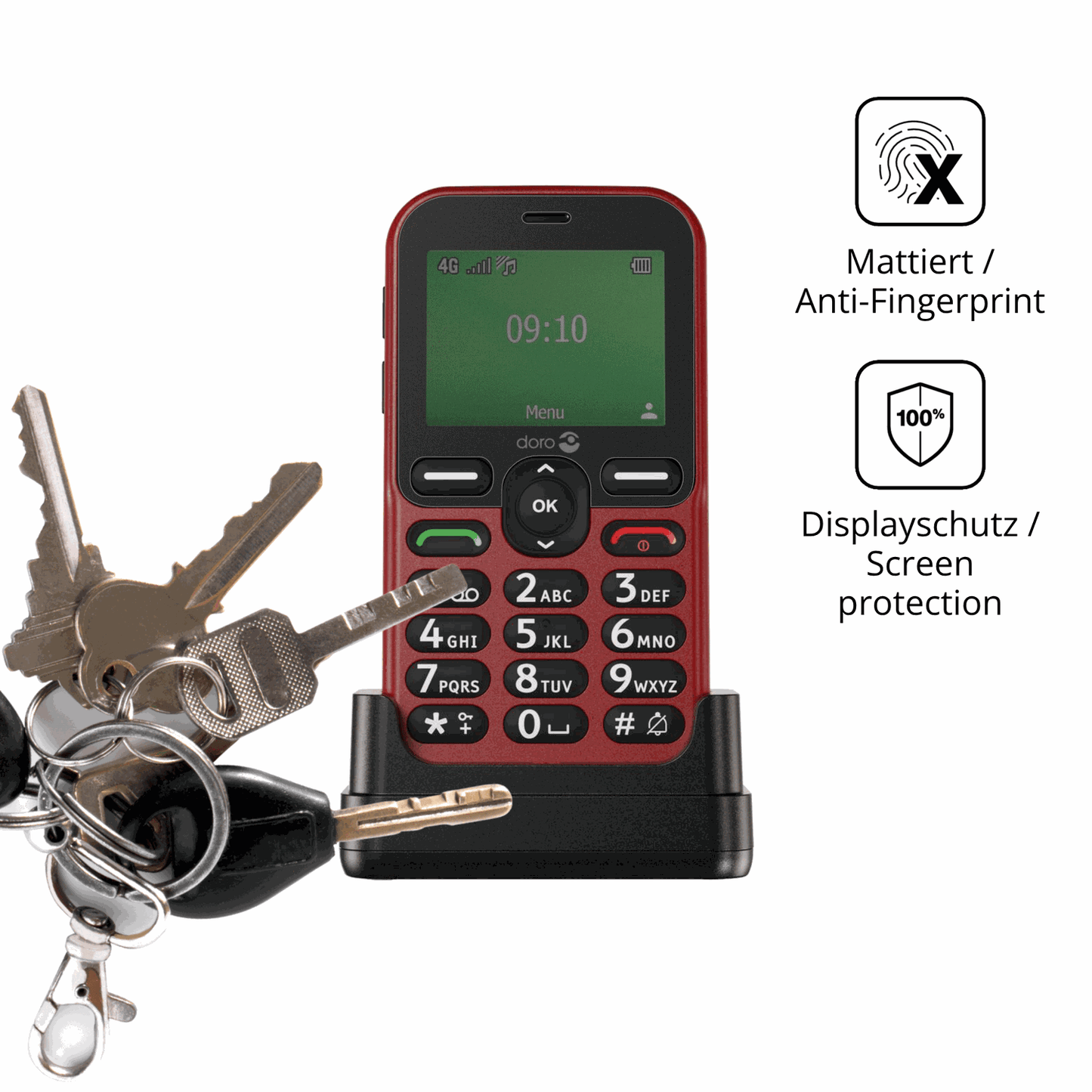 dipos Displayschutz für Doro Leva E10, mattierte Oberfläche, Blickschutzfilter und perfekter Passform