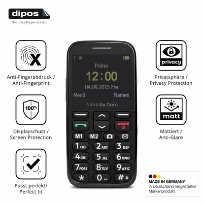 Privatsphäre-Schutz durch Sichtschutz-Folie passend zugeschnitten für Doro Primo 366
