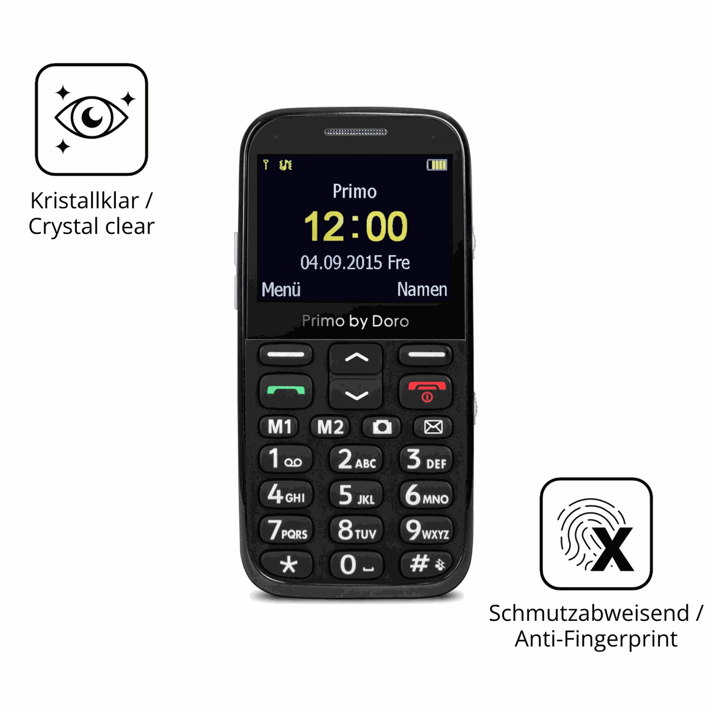 2x Screen Protector for Doro Primo 366 Flexible Glass 9H dipos