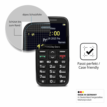 2x Screen Protector for Doro Primo 366 Flexible Glass 9H dipos