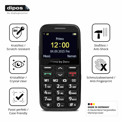2x Screen Protector for Doro Primo 366 Flexible Glass 9H dipos