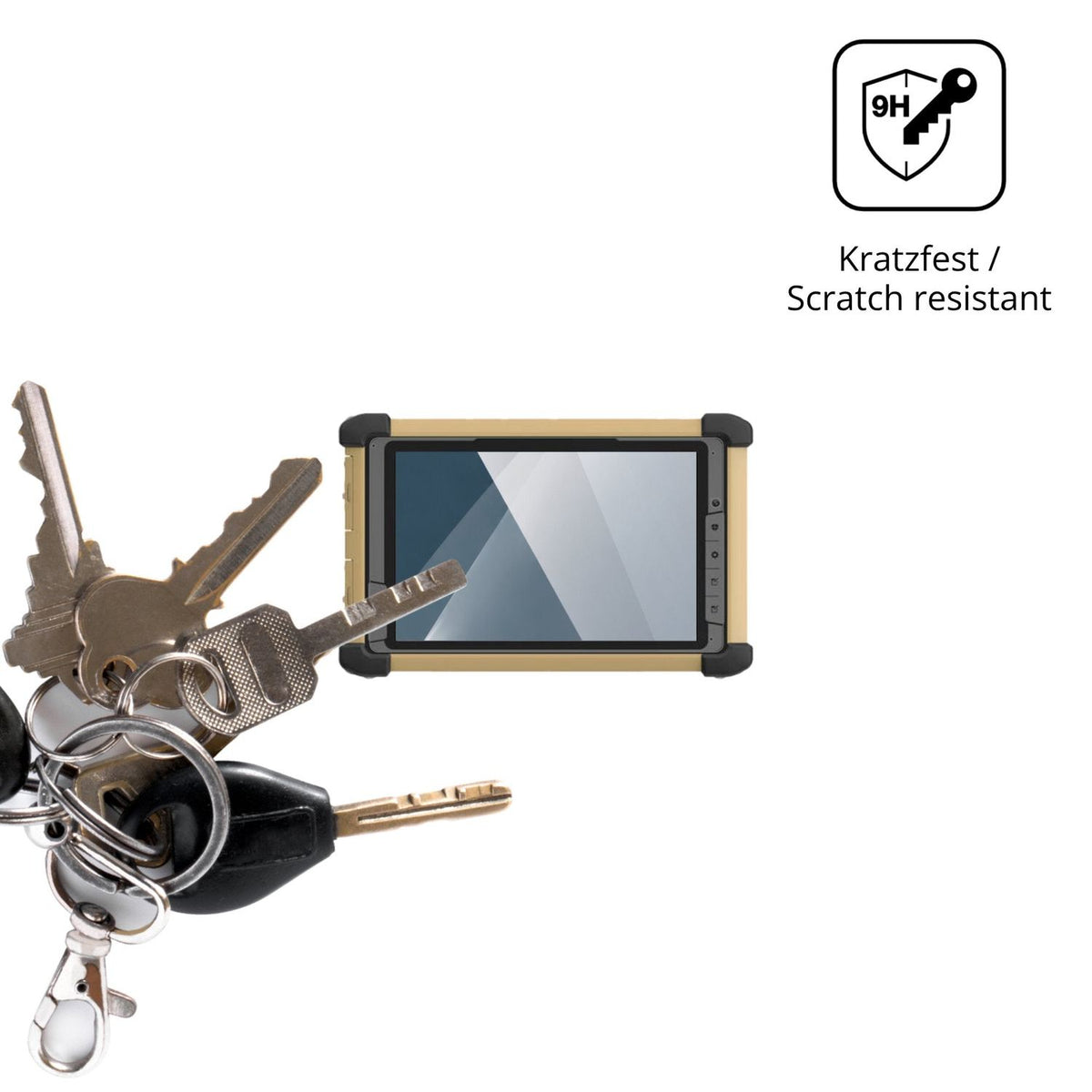dipos Displayschutz für DT Research DT381RP, transparente Oberfläche, perfekte Passform auch für die Rundungen