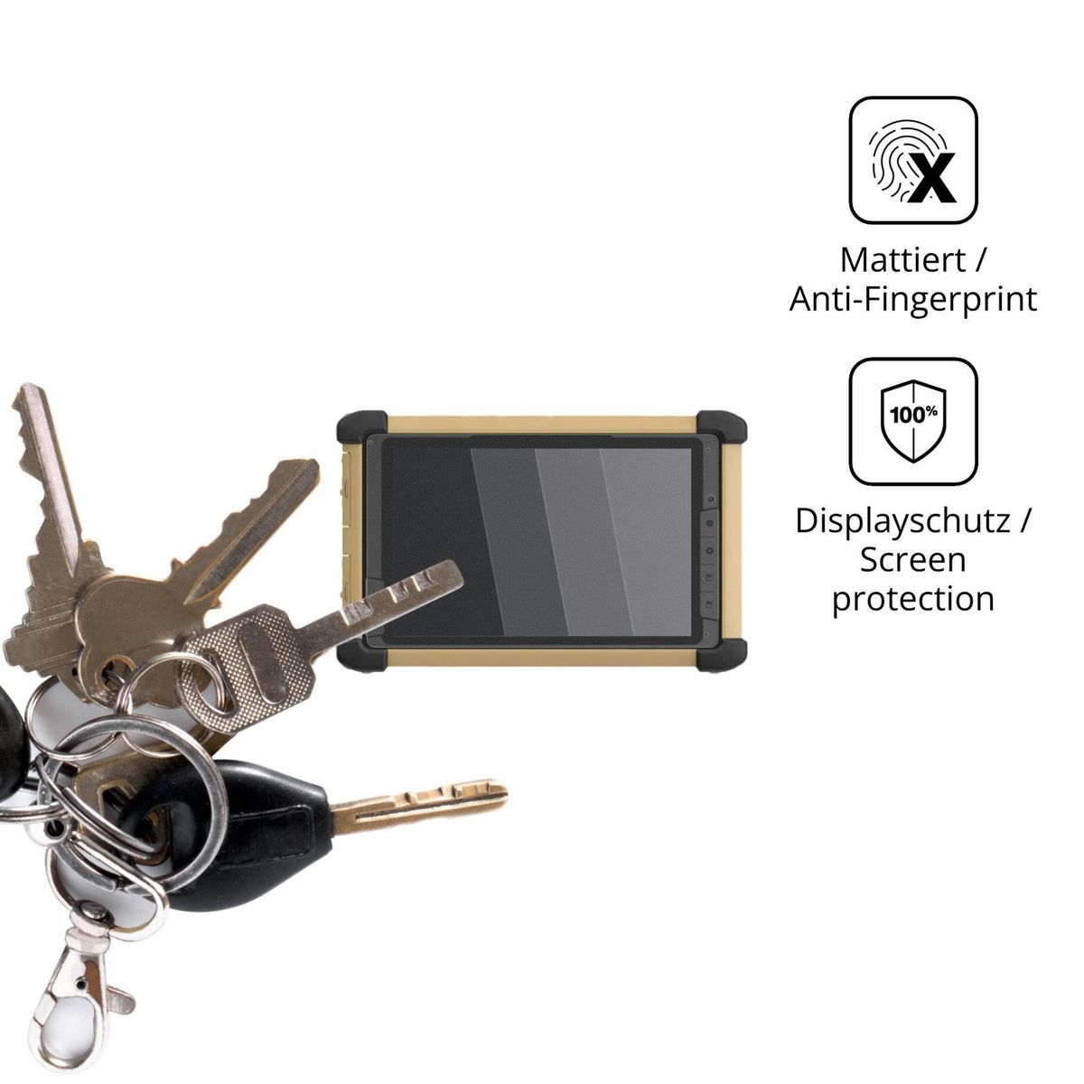 dipos Displayschutz für DT Research DT381RP, mattierte Oberfläche, Blickschutzfilter und perfekter Passform