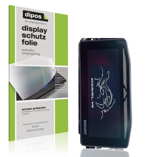 Matte Displayschutzfolie von dipos passend für ducatixdiavel v4 2025, präziser Zuschnitt und blasenfrei montiert