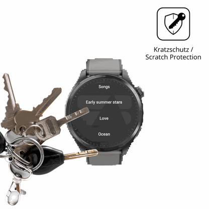 Schutz gegen Kratzer auf dem Duoripe 1.43 Zoll Smartwatch Glas durch Schlüssel oder Ähnliches