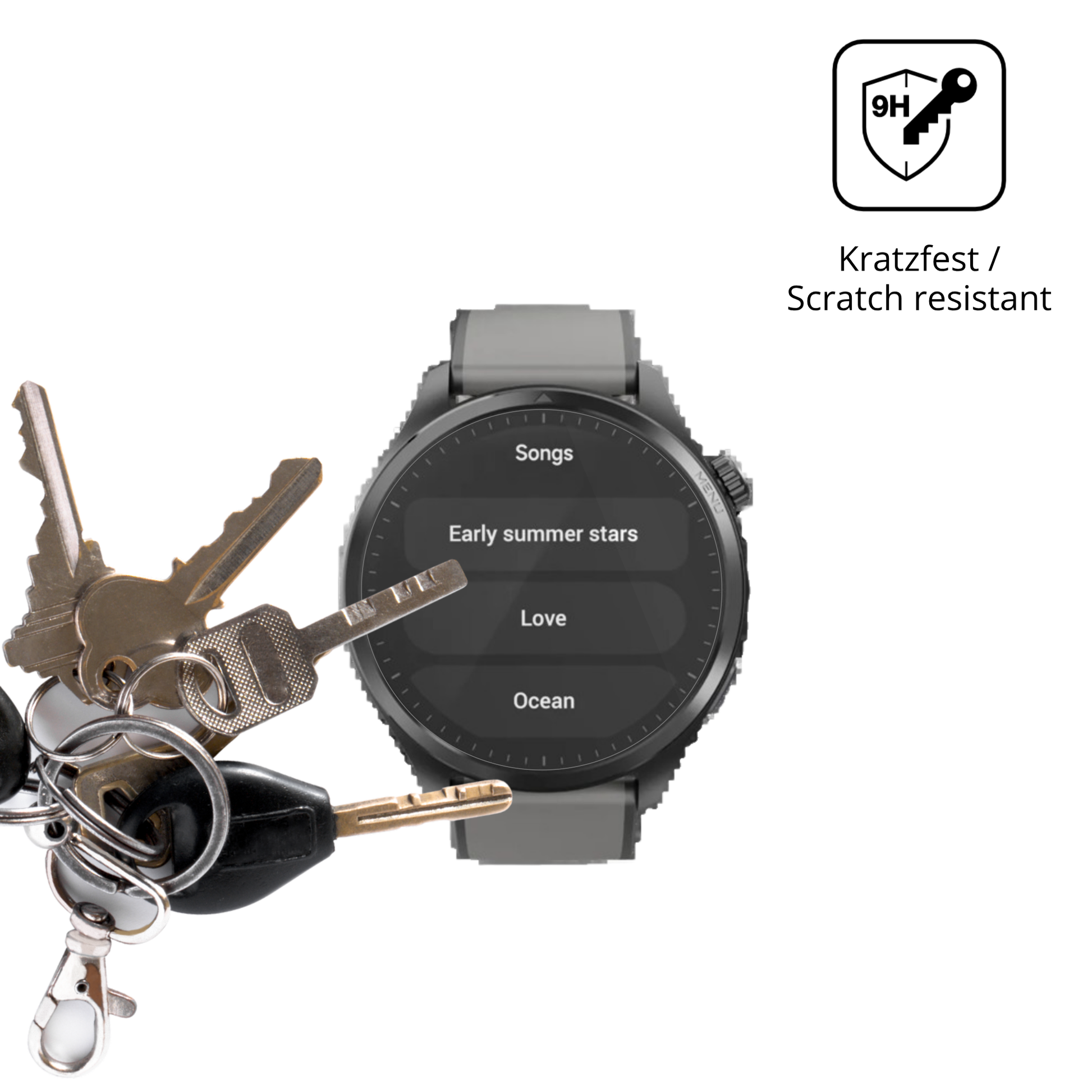 dipos Displayschutz für Duoripe 1.43 Zoll Smartwatch, transparente Oberfläche, perfekte Passform auch für die Rundungen