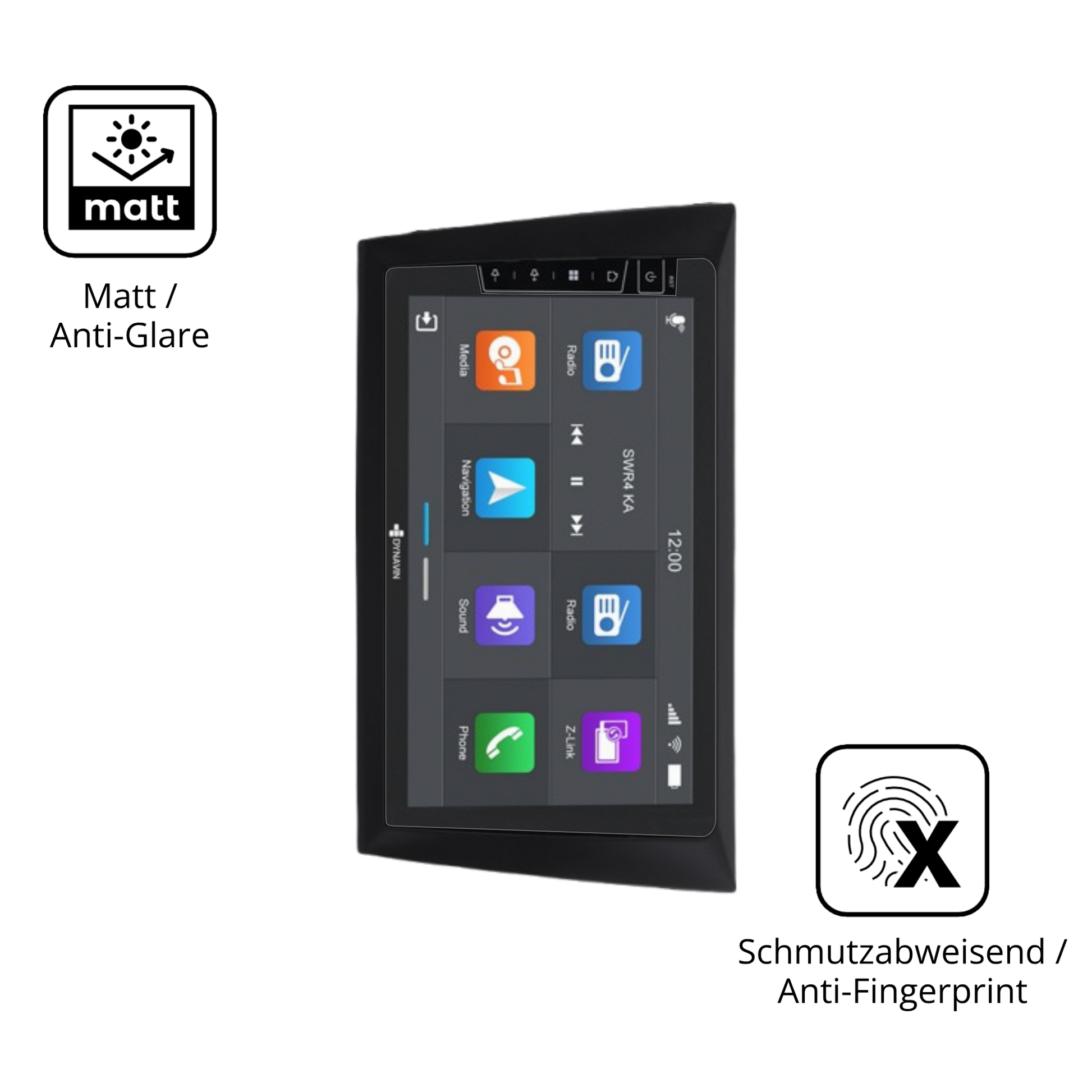 Dünne und entspiegelnde Folie passend zugeschnitten für Dynavin D8-DF31 9 Zoll