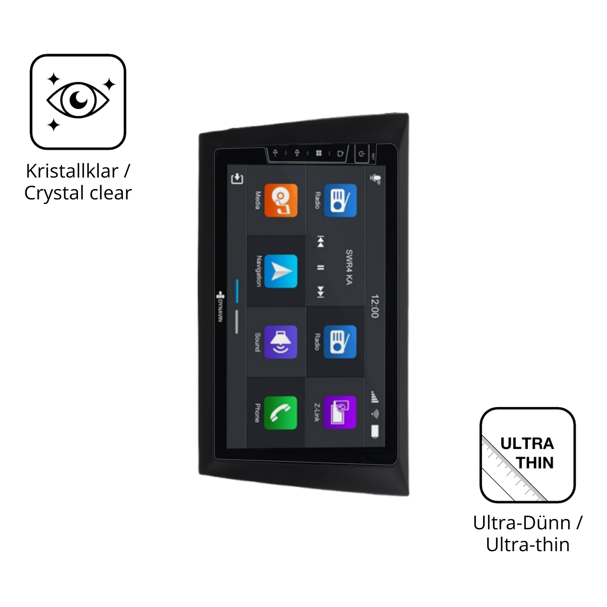 Dünne und klare Folie passend zugeschnitten für Dynavin D8-DF31 9 Zoll