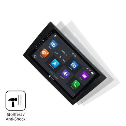 Schutz gegen Kratzer auf dem Dynavin D8-DF31 9 Zoll Glas durch Schlüssel, Stöße gegen die Tischkante oder Stürze