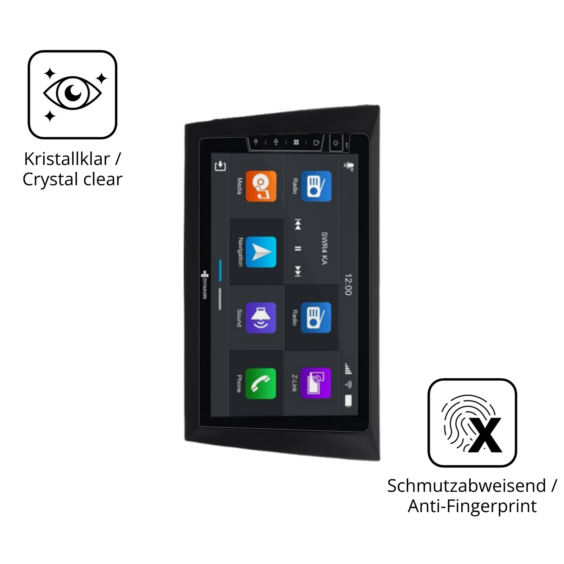 Flexible TPU-Folie passend zugeschnitten für Dynavin D8-DF31 9 Zoll, vollständige Abdeckung