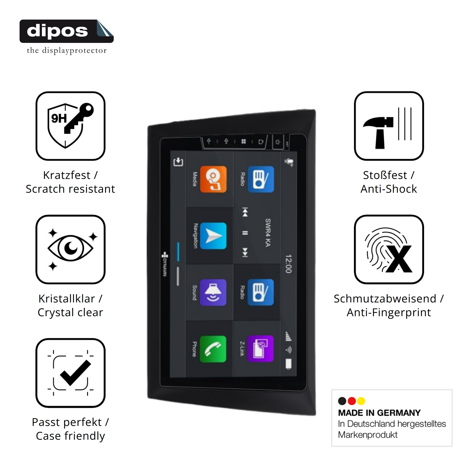Displayschutz hergestellt in Deutschland, höchste Qualität made in Germany