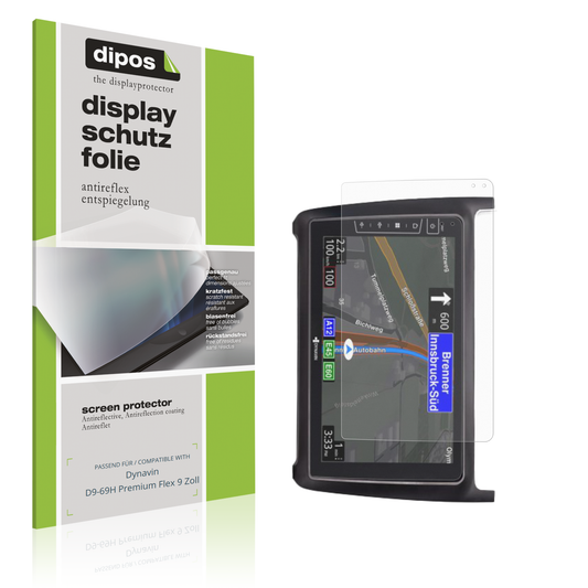 Matte Displayschutzfolie von dipos passend für Dynavin D9-69H Premium Flex 9 Zoll, präziser Zuschnitt und blasenfrei montiert