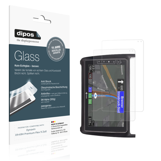 Matte Displayschutzfolie von dipos passend für Dynavin D9-69H Premium Flex 9 Zoll, 9H kratzfest und blasenfrei montiert