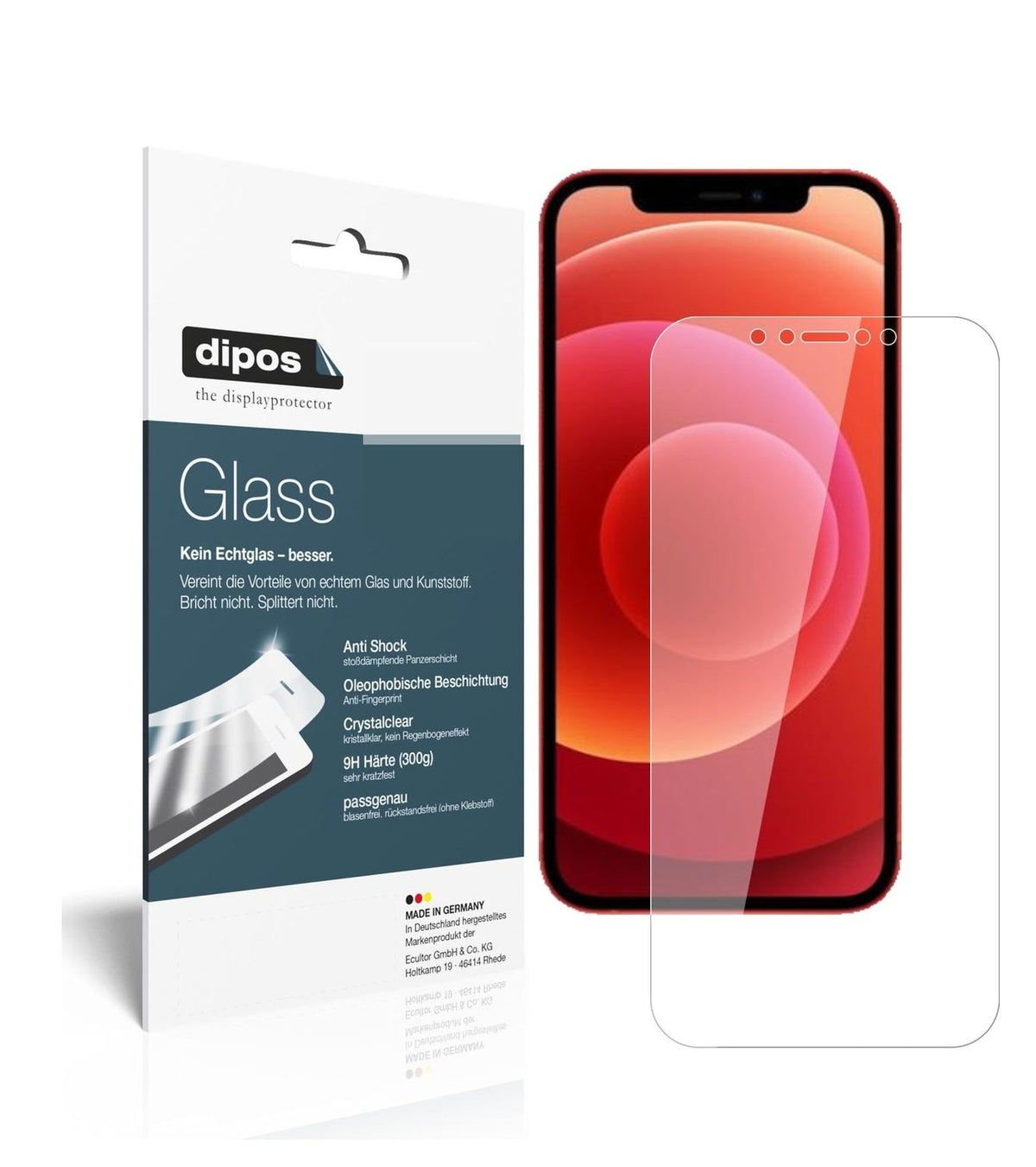 9H Clear Screen Protector for Apple iPhone 12 – Shatterproof, Crystal Clear | dipos