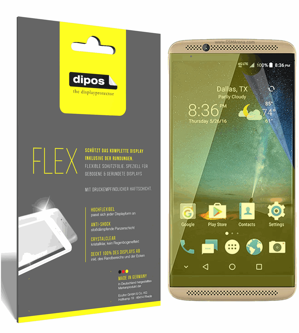 3x Full Cover Screen Protector for ZTE Axon 7 mini – Covers Curved Edges | dipos