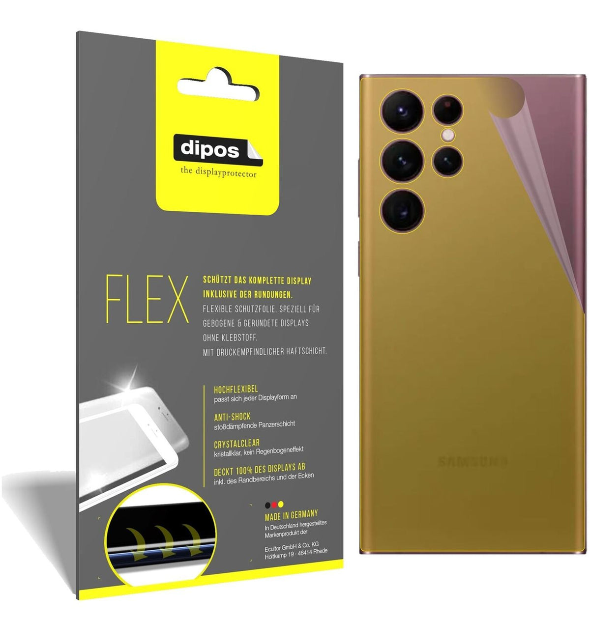 2x Screen Protector for Samsung Galaxy S22 Ultra back Protective Film covers
