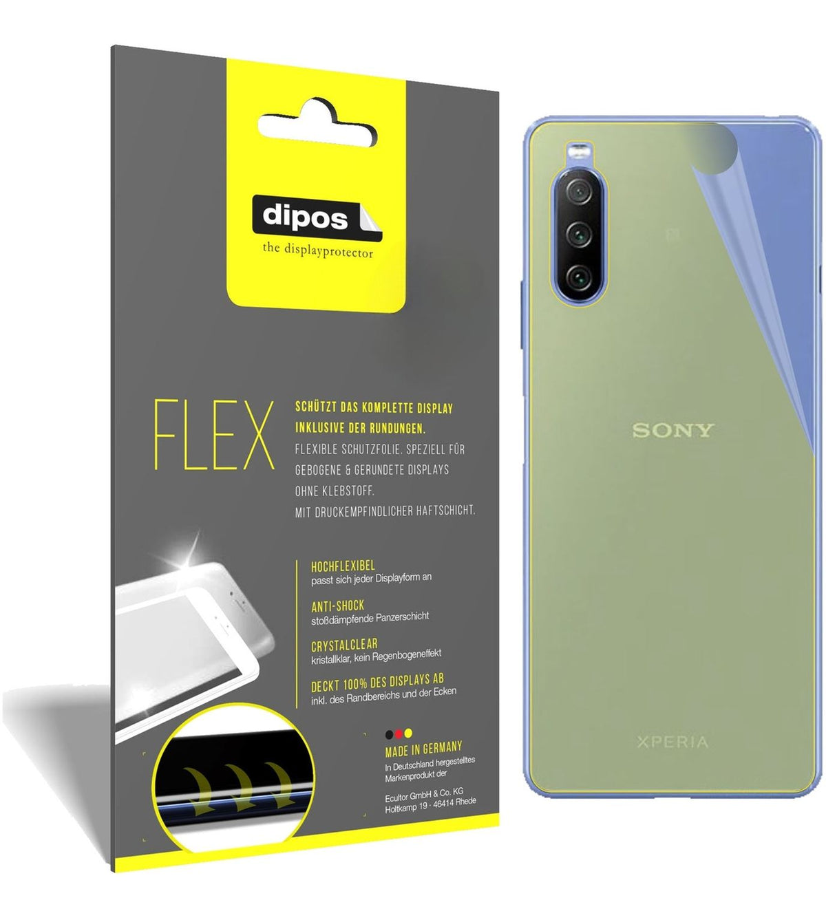 2x Screen Protector for Sony Xperia 10 III back Protective Film covers 100%