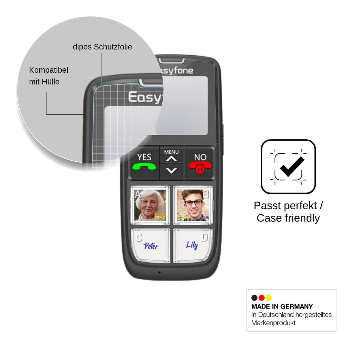 4x Screen Protector for Easyfone T6 4G Protection Anti Glare dipos