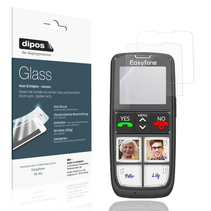 2x Screen Protector for Easyfone T6 4G matte Flexible Glass 9H dipos