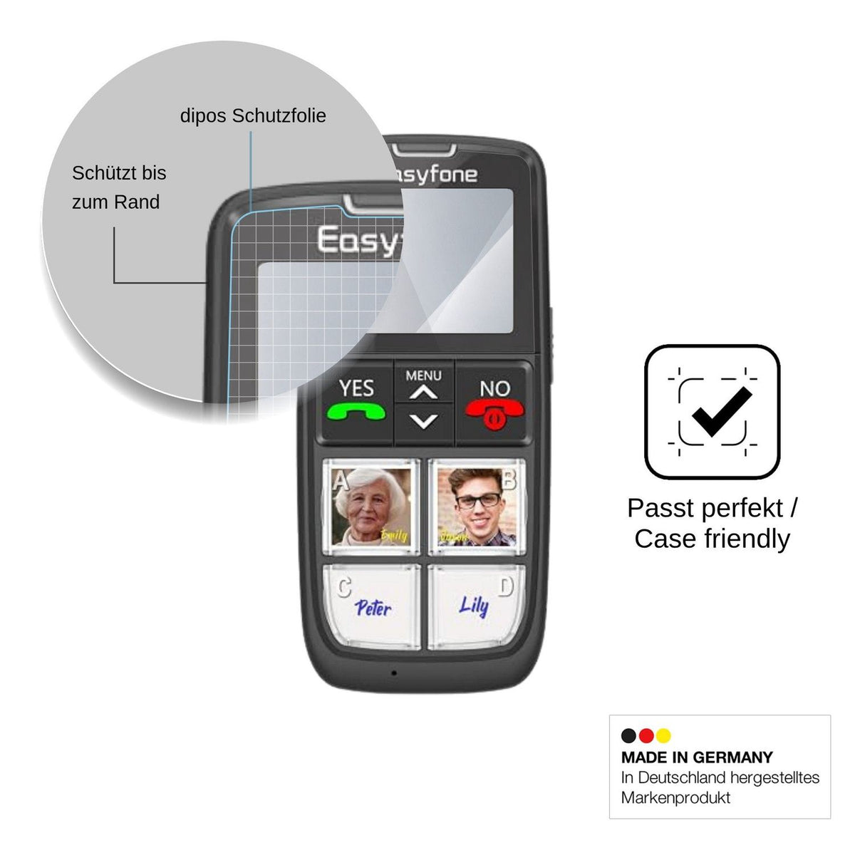 2x Screen Protector for Easyfone T6 4G Flexible Glass 9H dipos