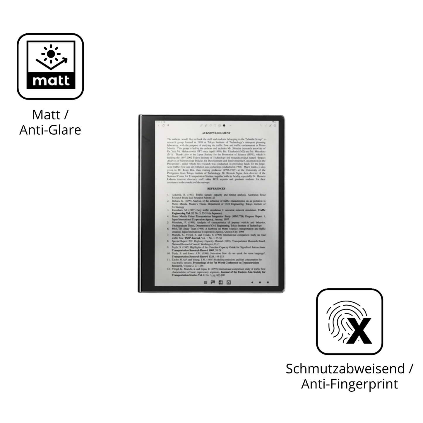 Dünne und entspiegelnde Folie passend zugeschnitten für eazeyepaper 2.0