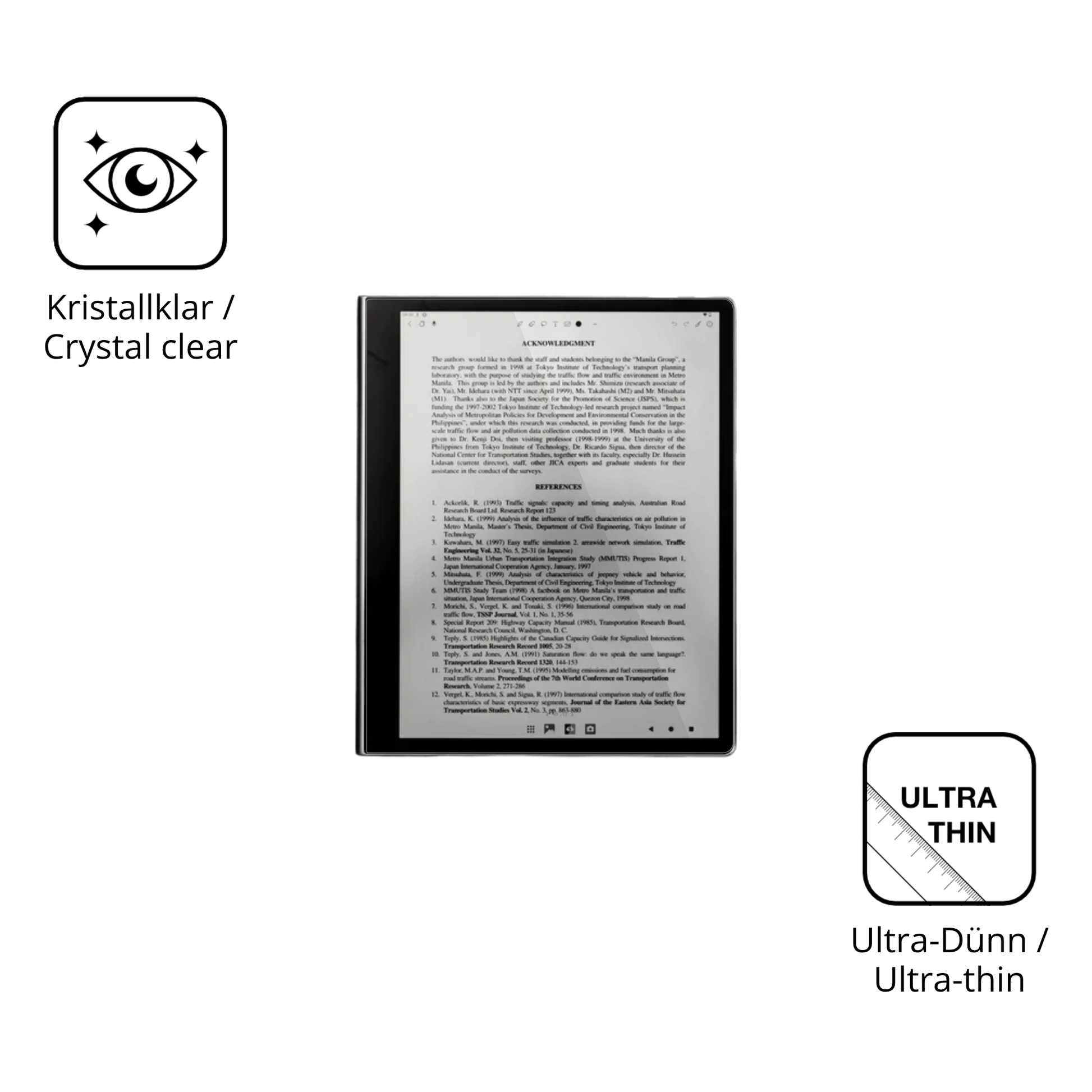 Dünne und klare Folie passend zugeschnitten für eazeyepaper 2.0