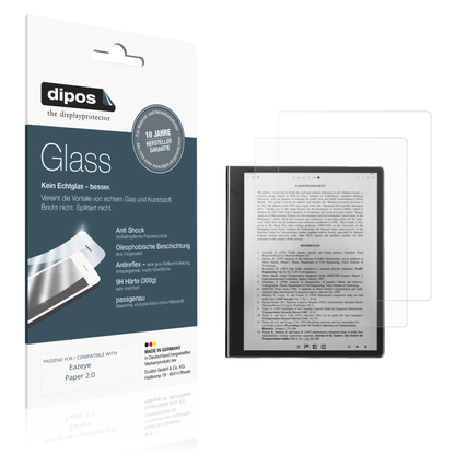 Matte Displayschutzfolie von dipos passend für eazeyepaper 2.0, 9H kratzfest und blasenfrei montiert