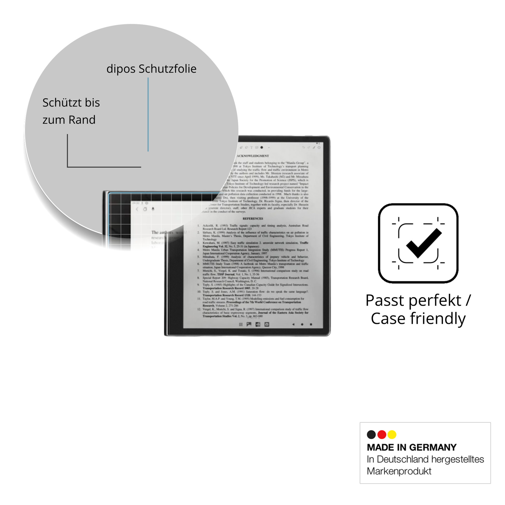Schutzglasfolie mit optimaler Passform, zur Verwendung mit Hüllen geeignet