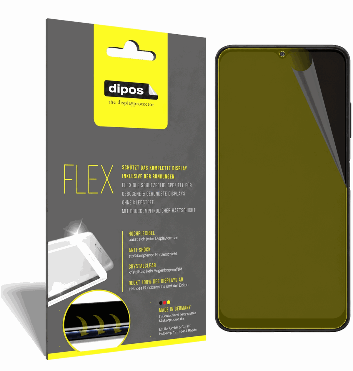 2x Screen Protector for Samsung Galaxy A22 Protective Film covers 100% dipos