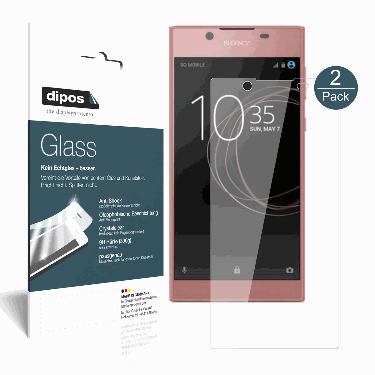 2x Screen Protector for Sony Xperia L1 Flexible Glass 9H dipos