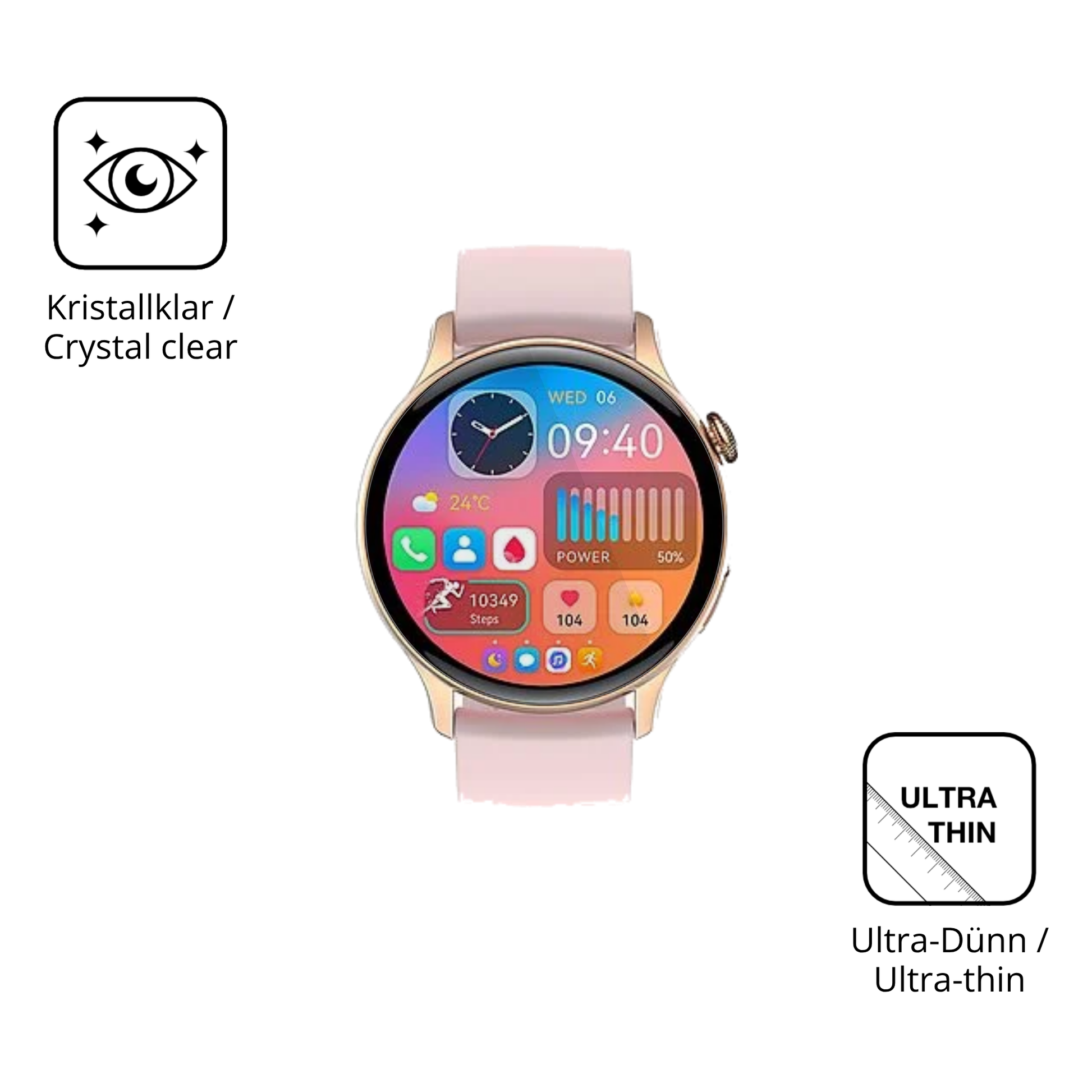 Dünne und klare Folie passend zugeschnitten für EKO Connected Watch 5.2