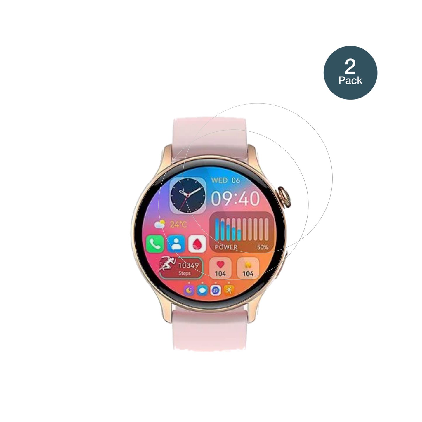 EKOConnected Watch 5.2 mit aufgebrachter dipos Flex Schutzfolie, glasklare Darstellung ohne Einschränkungen
