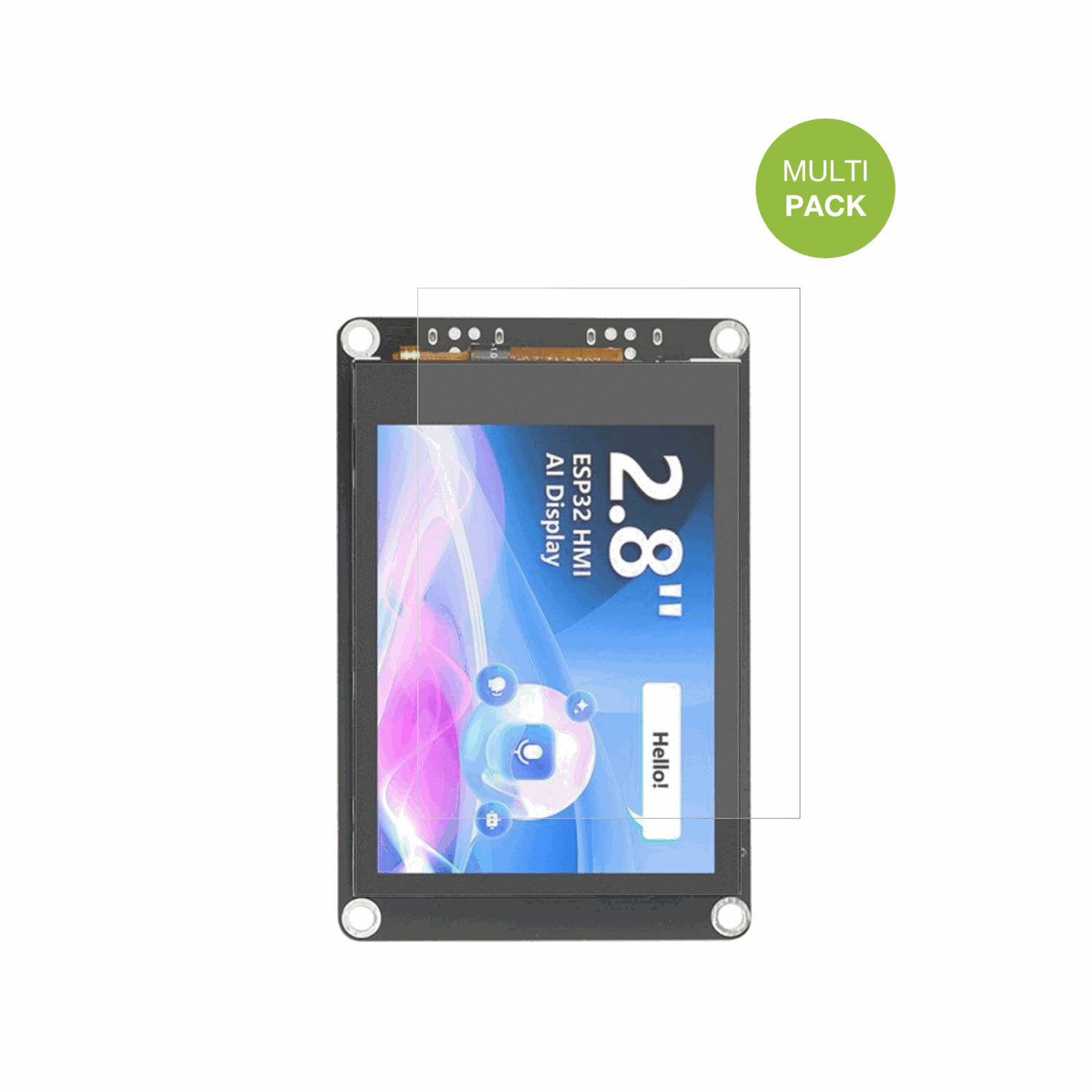 ElecrowCrowPanel 2.8 Zoll mit aufgebrachter dipos Displayschutzfolie, die lästige Fingerabdrücke minimiert
