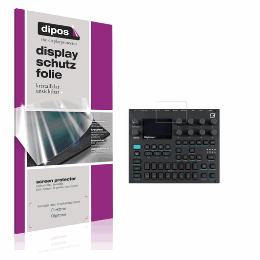 Klare Displayschutzfolie von dipos passend für Elektron Digitone, präziser Zuschnitt und blasenfrei montiert