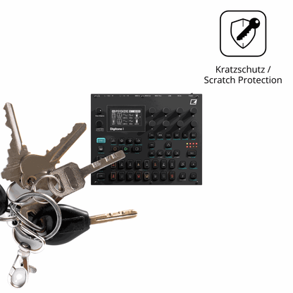 Schutz gegen Kratzer auf dem Elektron Digitone II Glas durch Schlüssel oder Ähnliches