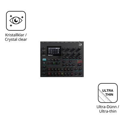 Dünne und klare Folie passend zugeschnitten für Elektron Digitone II