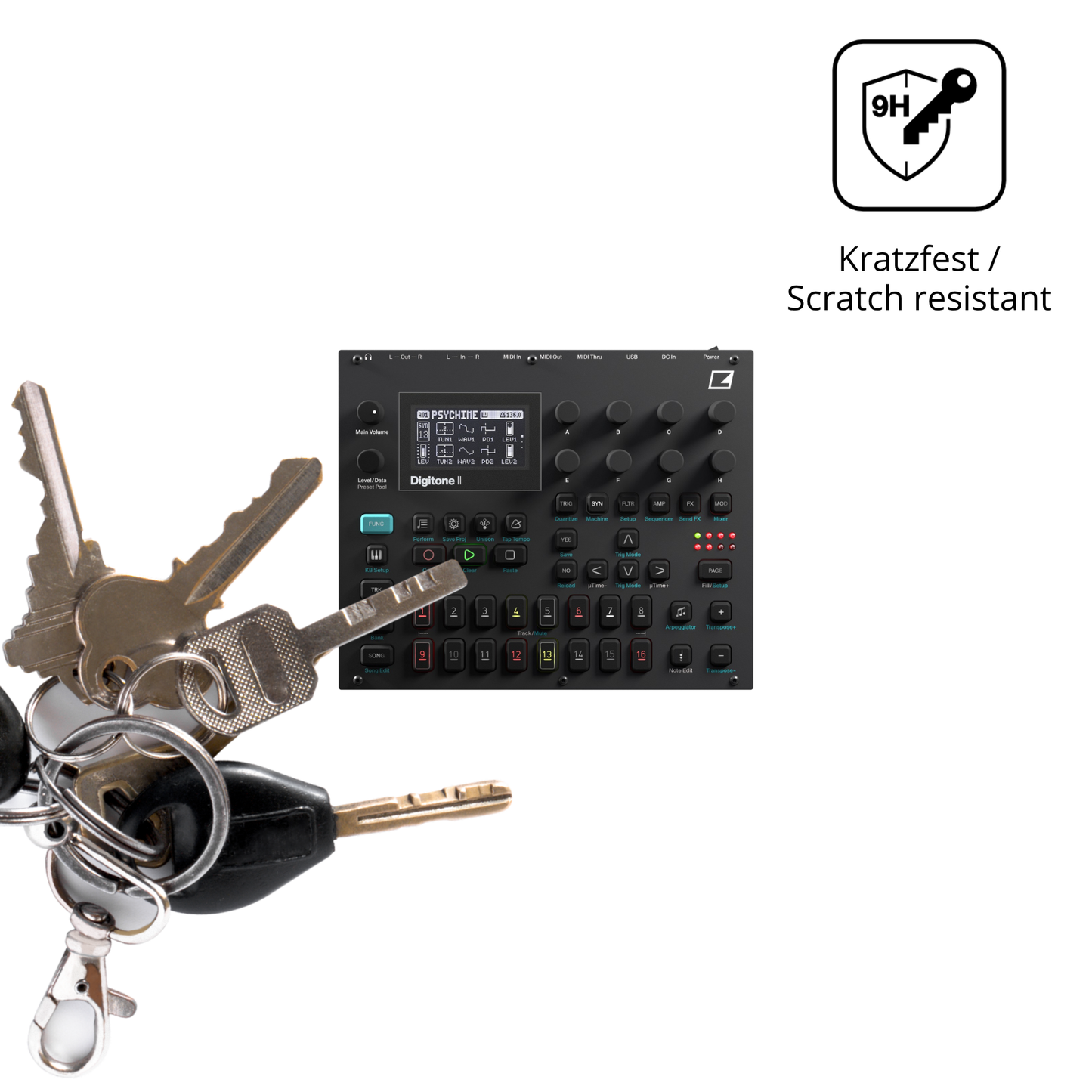 dipos Displayschutz für Elektron Digitone II, mattierte Oberfläche, robuste Festigkeit und perfekte Passform